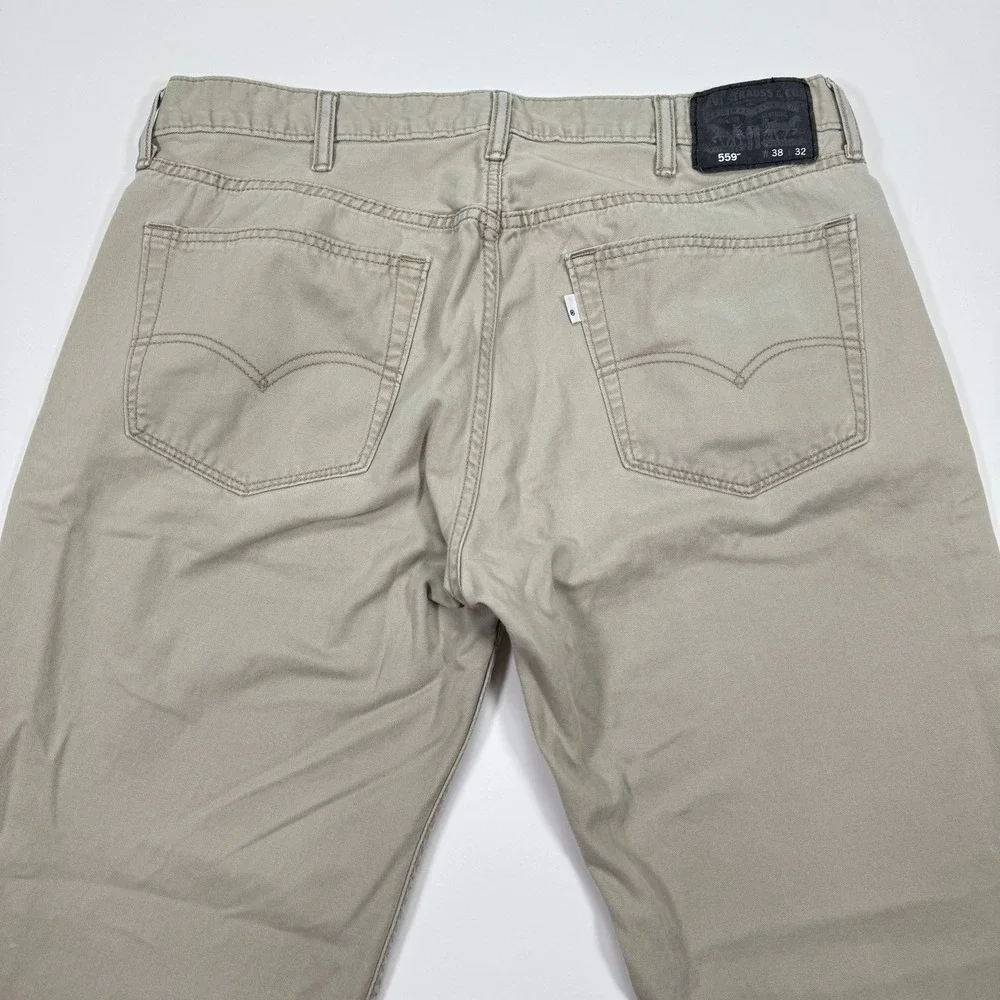 Levi's 559 Jeans Mens Tag 38x32 Fit 35x29 Tan Khaki Chino Relaxed Straight Pants